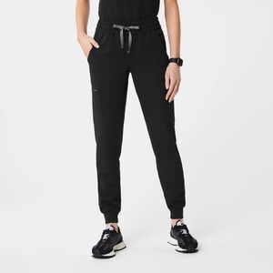Black Uman Relaxed- Petite Jogger Scrub Pants